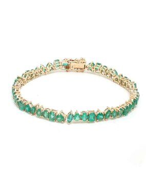 Radiant Emerald 14K (Custom) Yellow Gold Tennis Bracelet